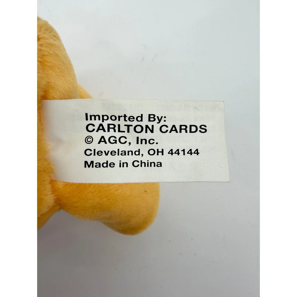Care Bears 2002 Birthday Bear 20th Anniversary Plush Orange Cupcake Carlton Card